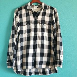 {Denim & Supply} Ralph Lauren Black Cream Buffalo Plaid Top